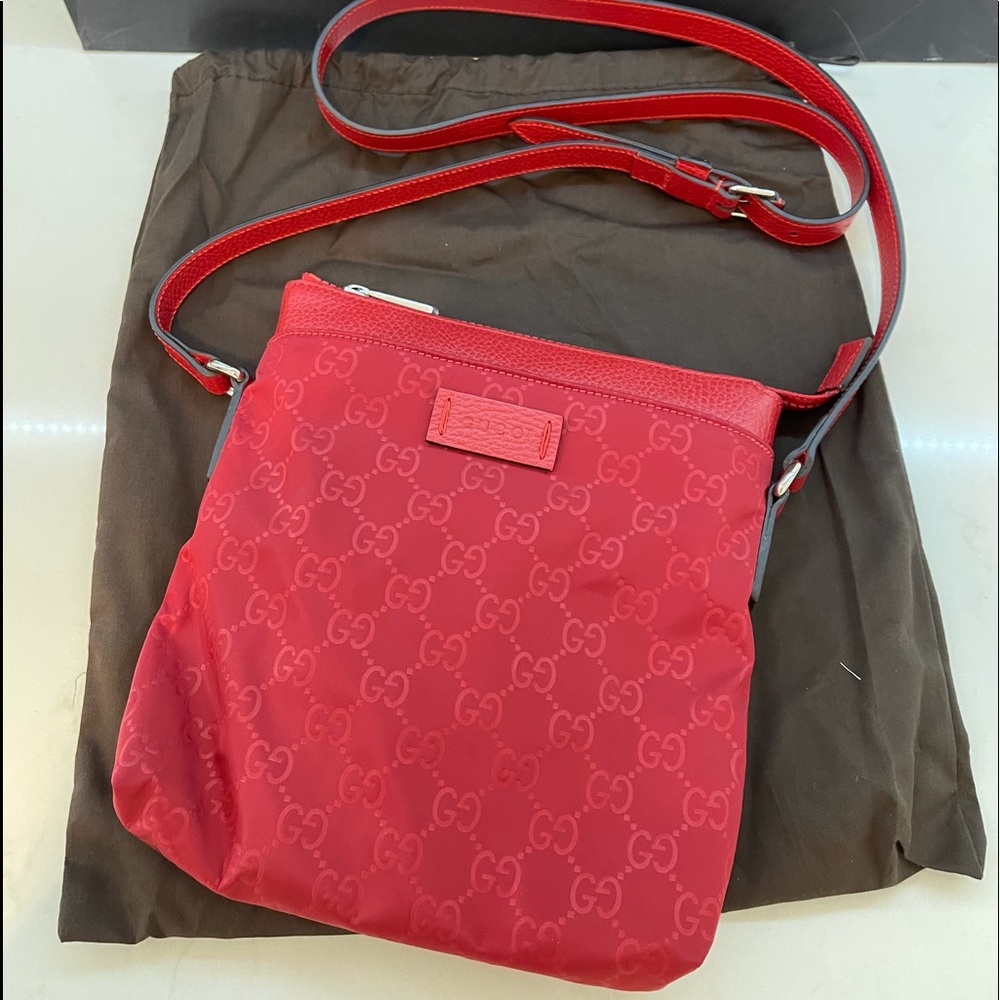 GUCCI Nylon Monogram Messenger